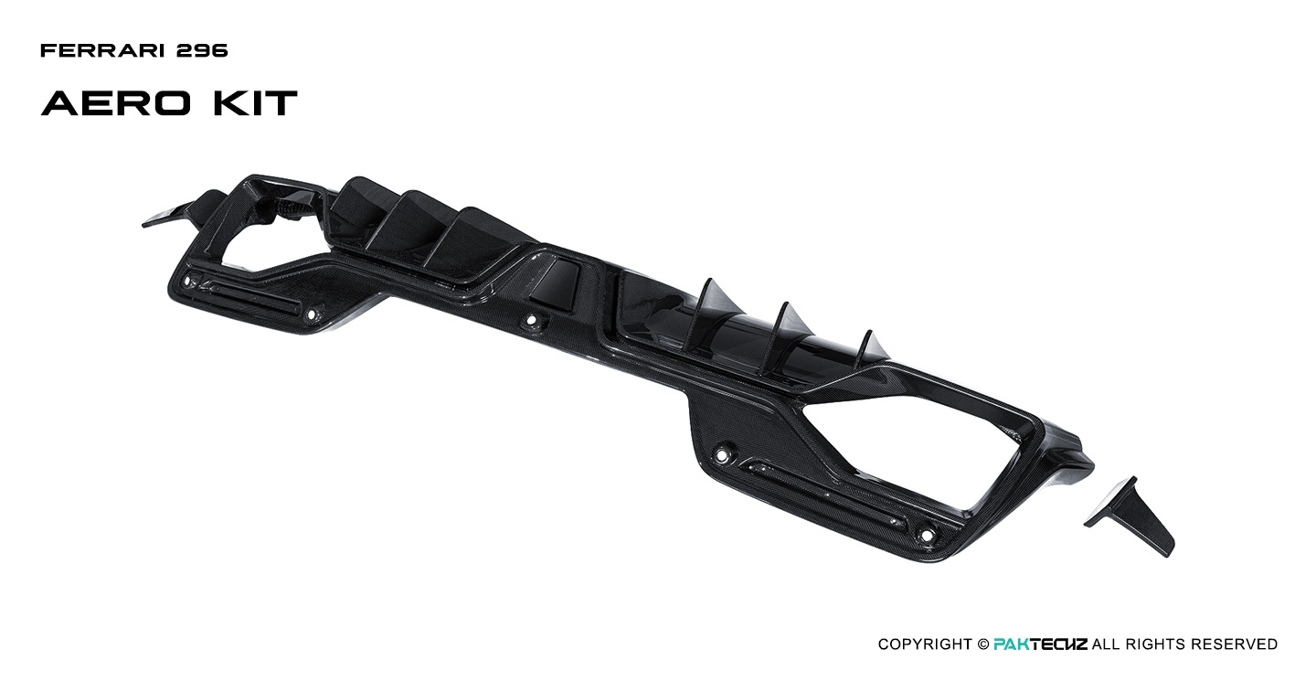 Ferrari 296 Paktechz Design Carbon Fiber Rear Diffuser