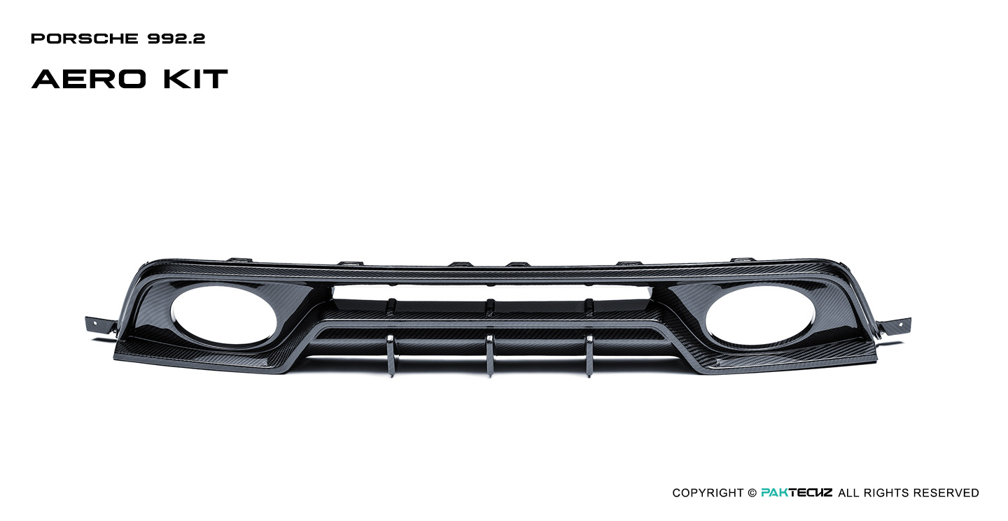 Porsche 992.2 Paktechz Design Carbon Fiber Lower Rear Diffuser