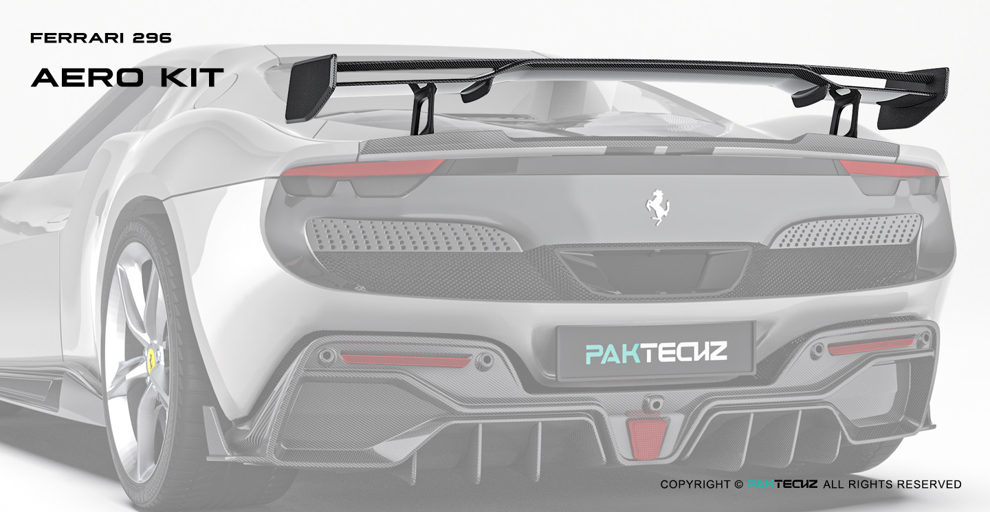 Ferrari 296 Paktechz Design Carbon Fiber Rear Spoiler