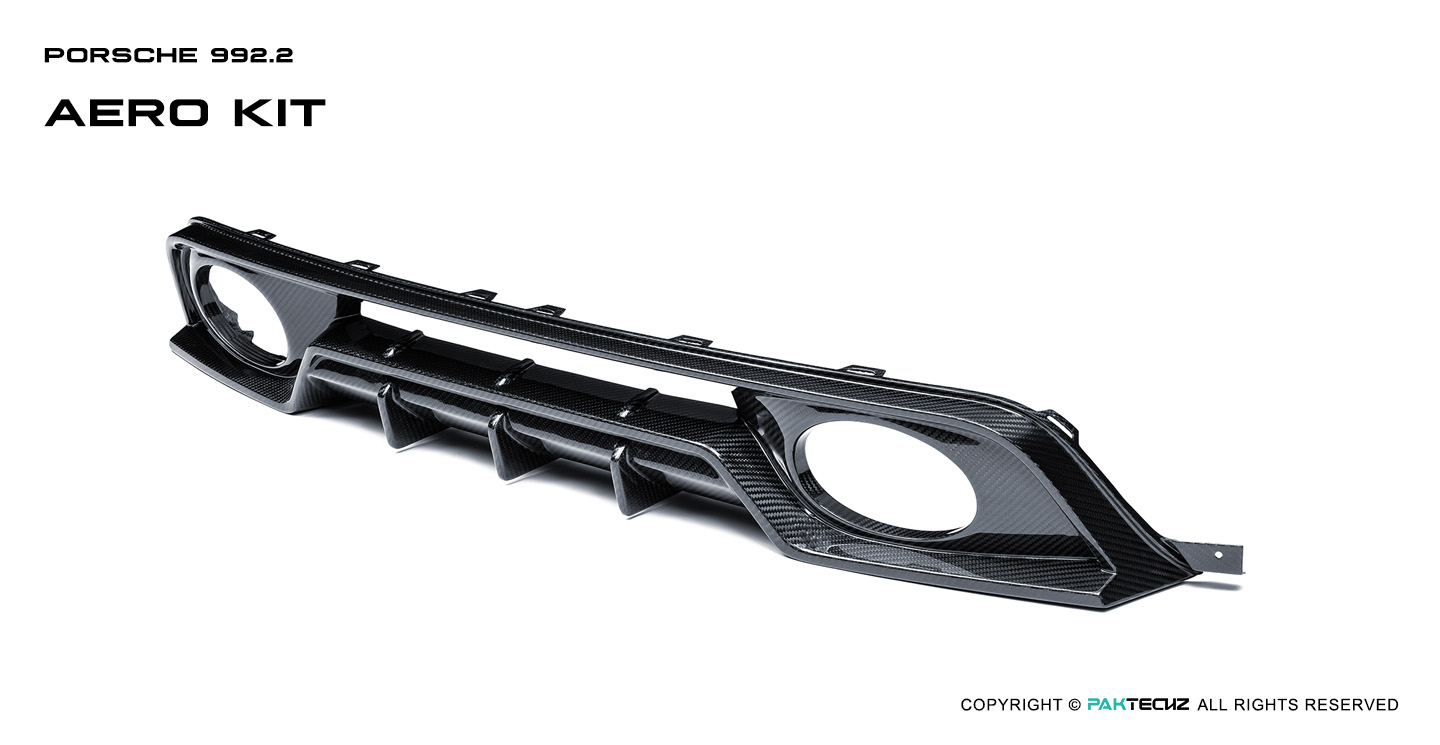 Porsche 992.2 Paktechz Design Carbon Fiber Lower Rear Diffuser