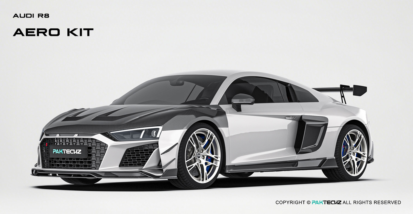 Audi R8 Paktechz Design Carbon Fiber Aerodynamics body kit