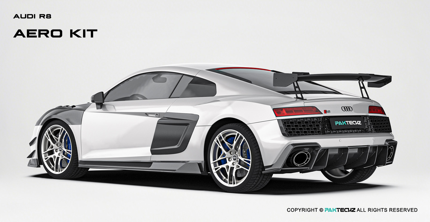 Audi R8 Paktechz Design Carbon Fiber Aerodynamics body kit