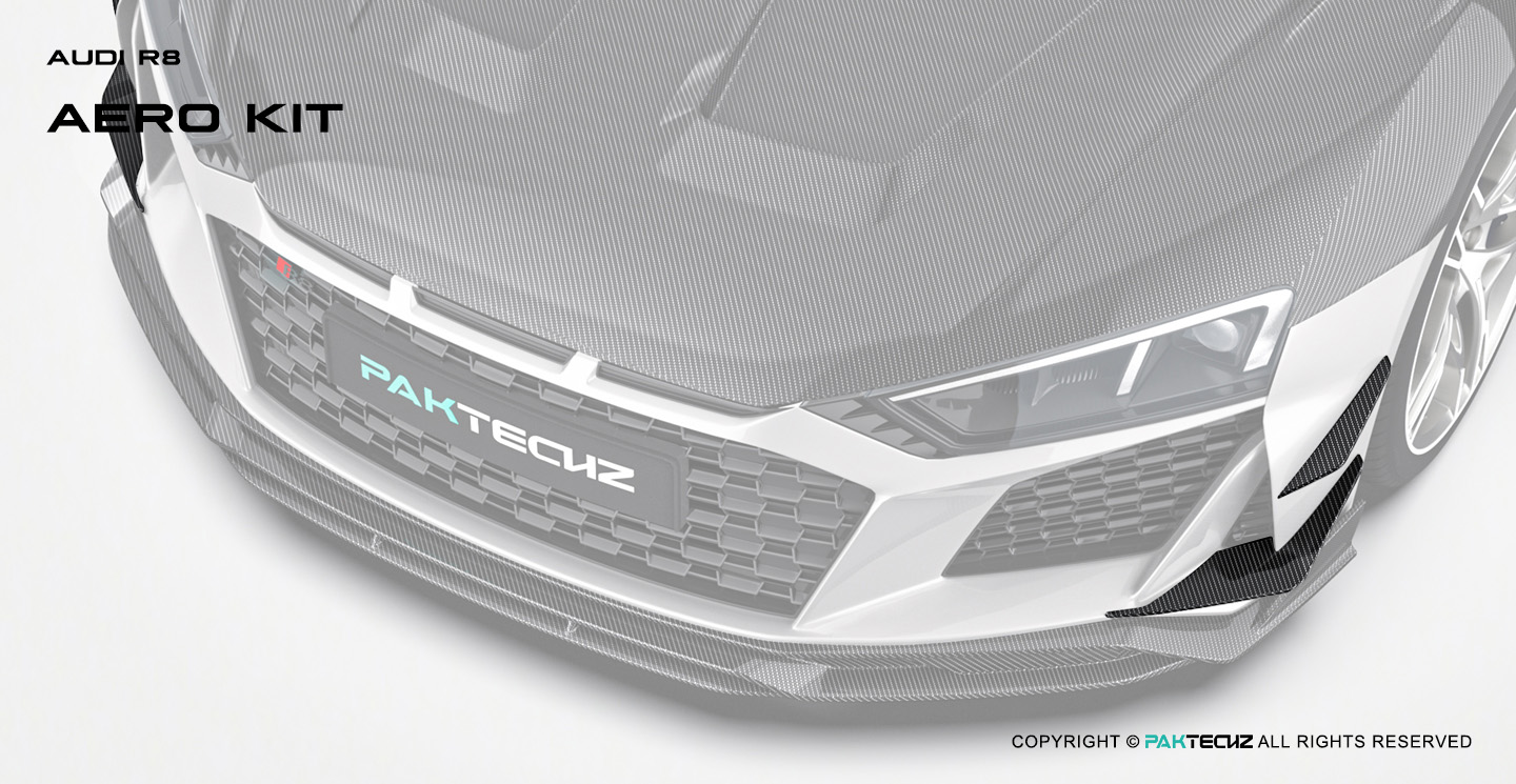 Audi R8 Paktechz Design Carbon Fiber Front Canards
