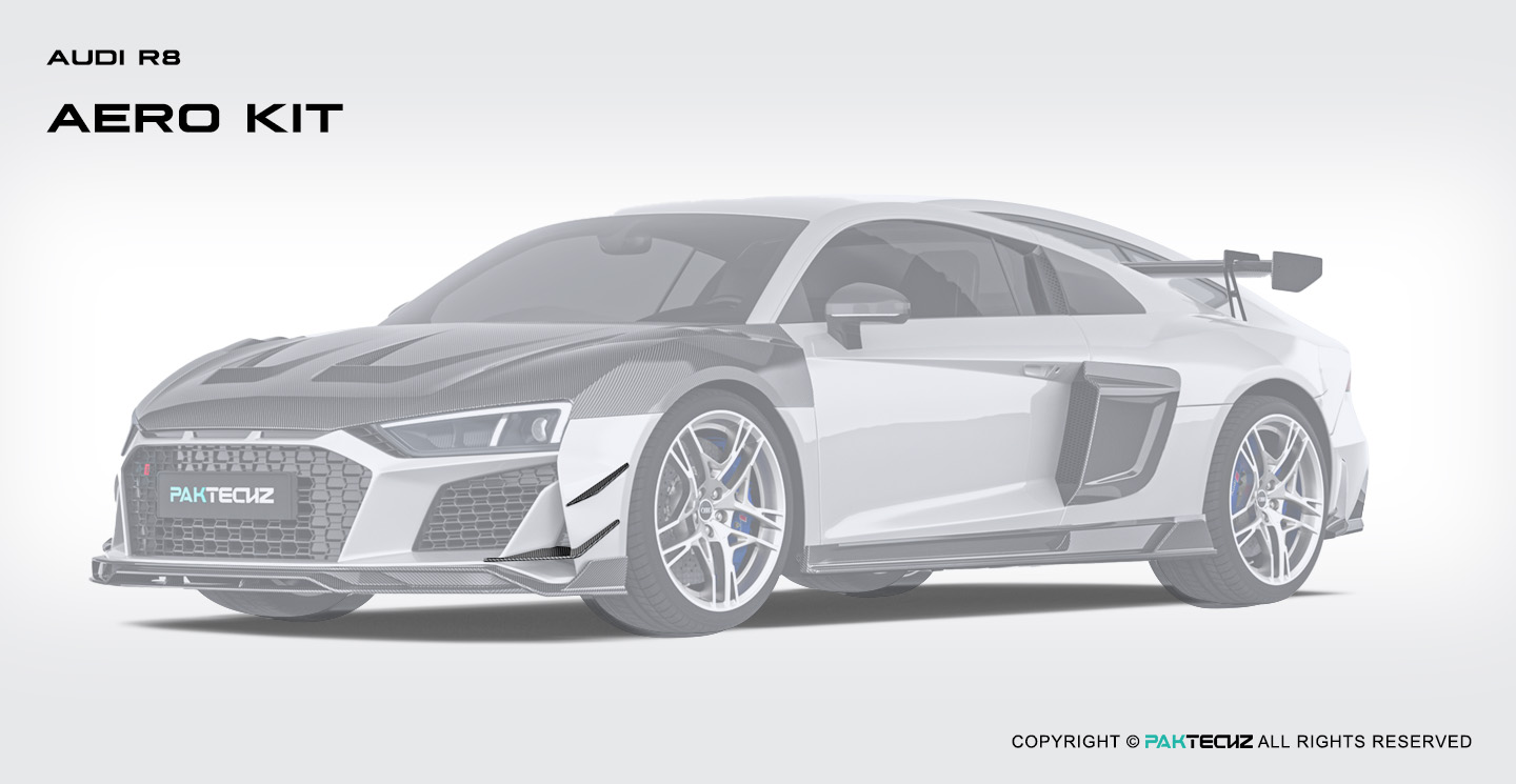 Audi R8 Paktechz Design Carbon Fiber Front Canards