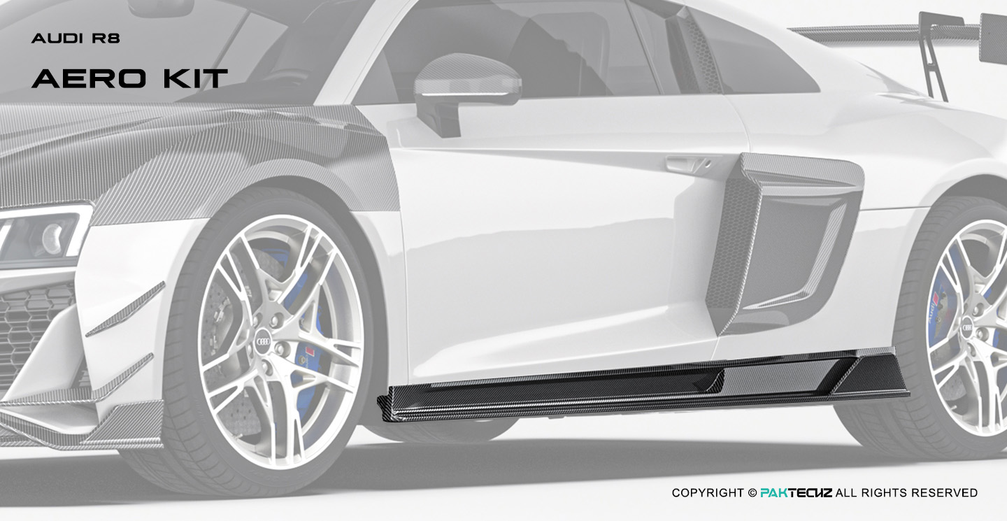 Audi R8 Paktechz Design Carbon Fiber Side Skirts