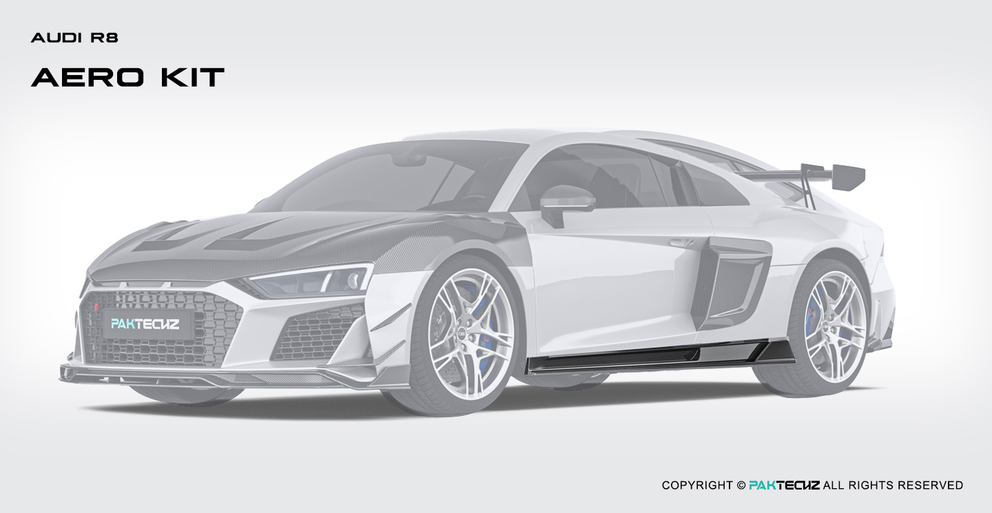 Audi R8 Paktechz Design Carbon Fiber Side Skirts