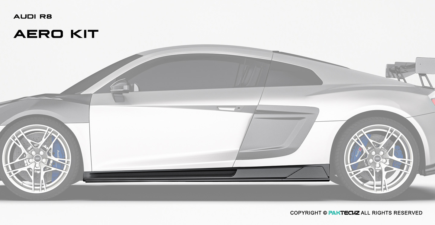 Audi R8 Paktechz Design Carbon Fiber Side Skirts