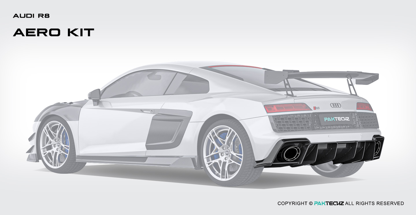 Audi R8 Paktechz Design Carbon Fiber Rear Diffuser