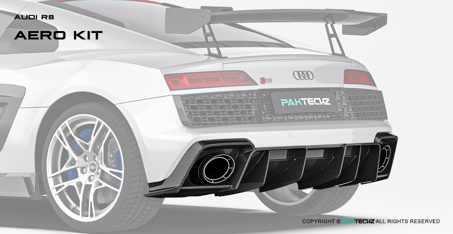 Audi R8 Paktechz Design Carbon Fiber Rear Diffuser