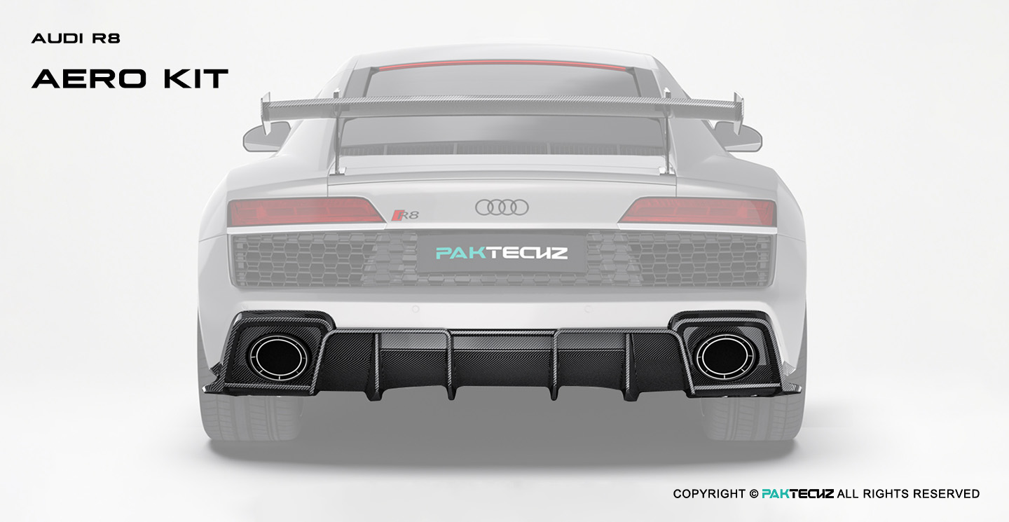 Audi R8 Paktechz Design Carbon Fiber Rear Diffuser