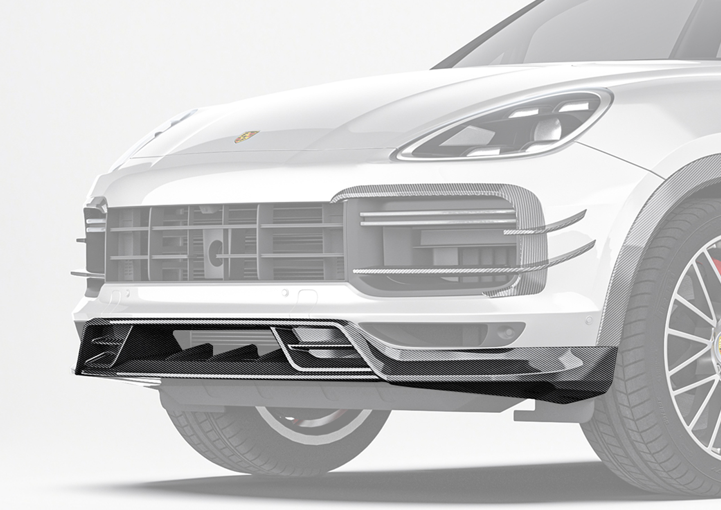 Paktechz Carbon Fiber Front Lip for Porsche Cayenne: Aesthetic and Functional