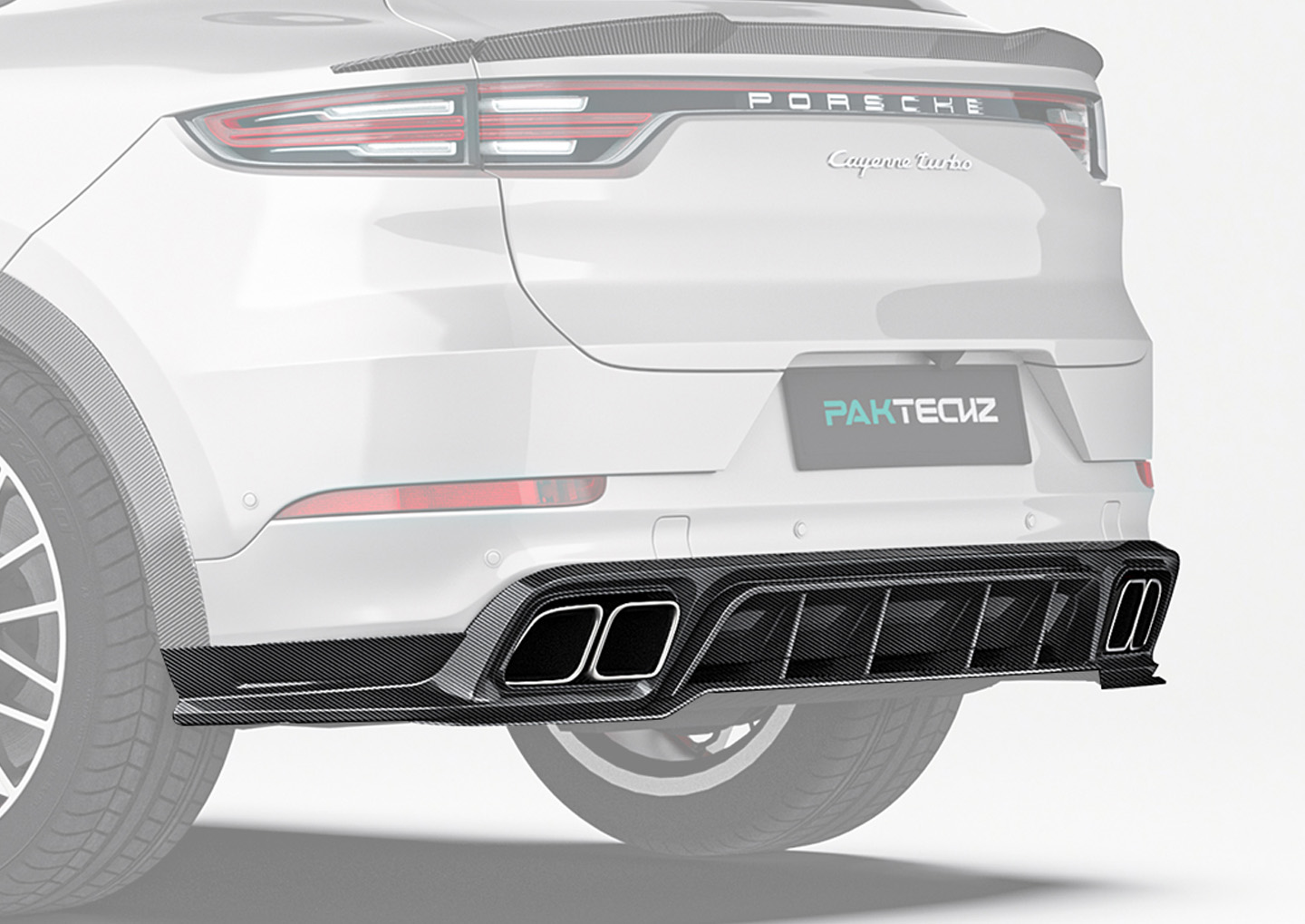 Paktechz Carbon Fiber Rear Diffuser for Porsche Cayenne: Precision Engineering
