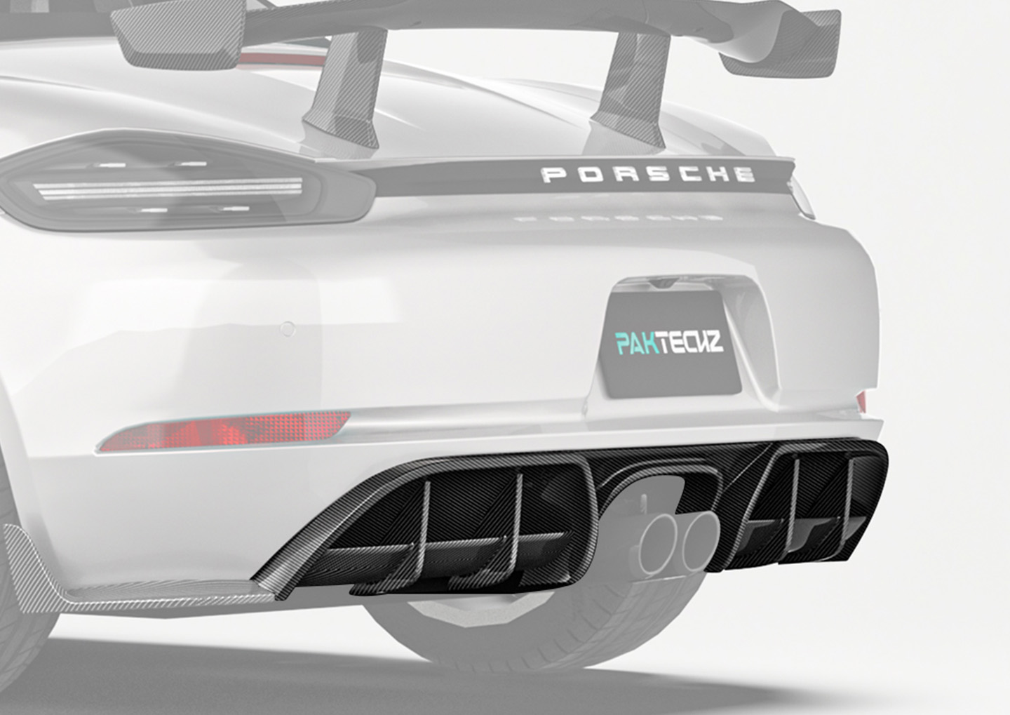 Paktechz Carbon Fiber Rear Diffuser: Elevate Porsche 718 Design and Performance