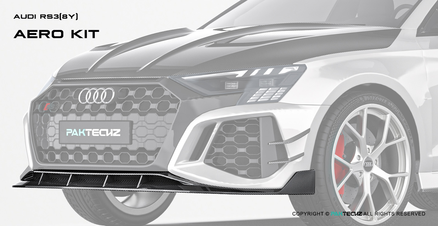 奥迪RS3 8Y Paktechz碳纤维前唇Ver.2