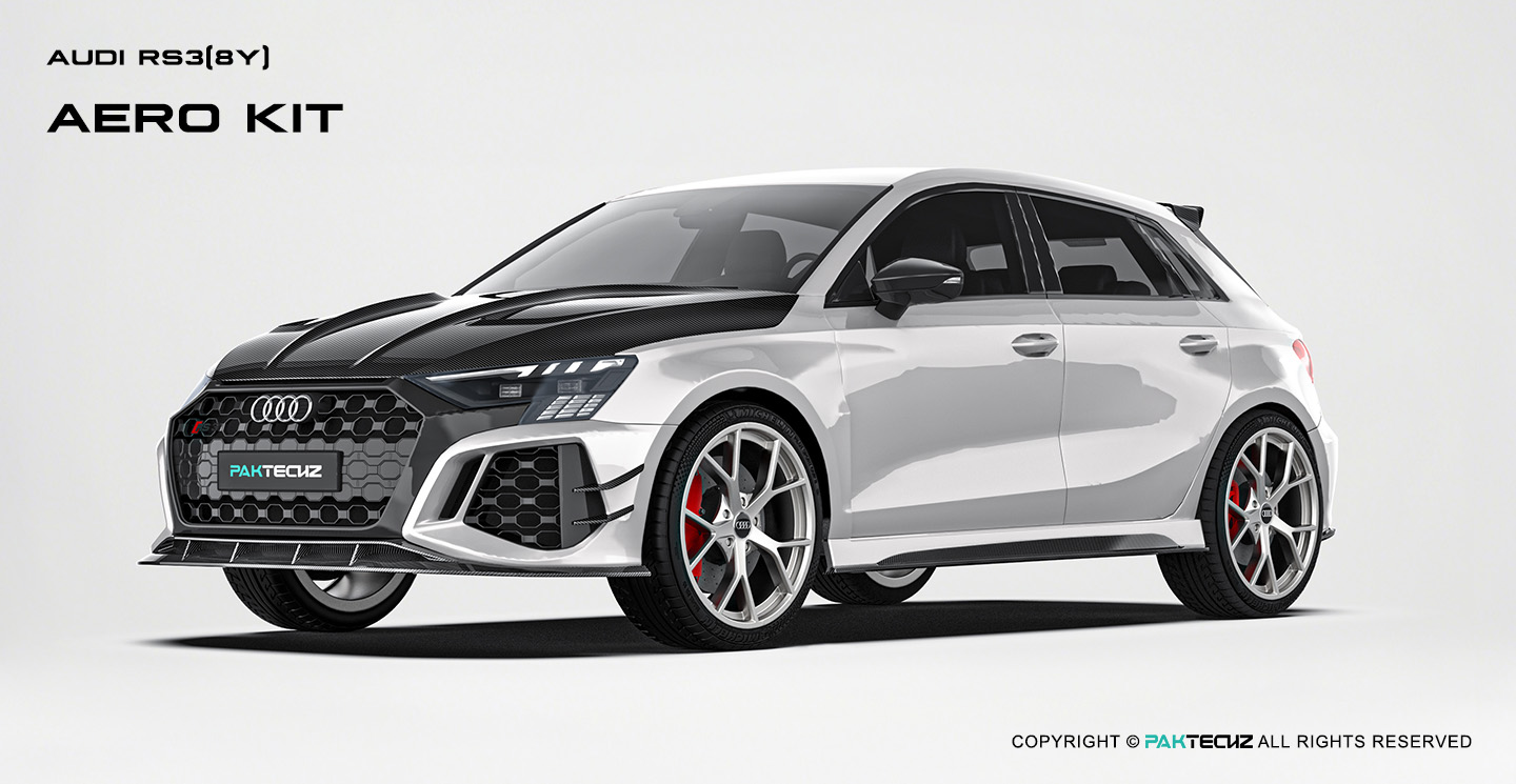 奥迪RS3 8Y Paktechz碳纤维前唇Ver.1
