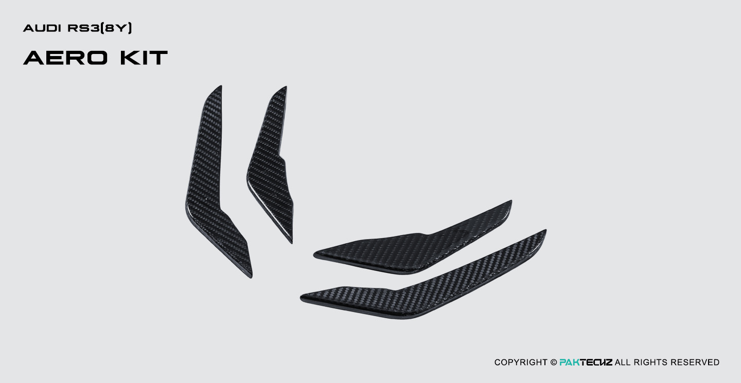 Audi RS3 8Y Paktechz Design Carbon Fiber Front Canard