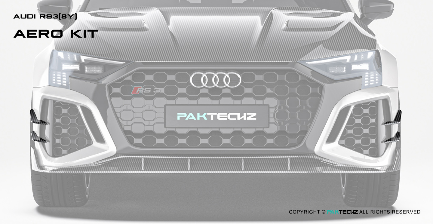 Audi RS3 8Y Paktechz Design Carbon Fiber Front Canard