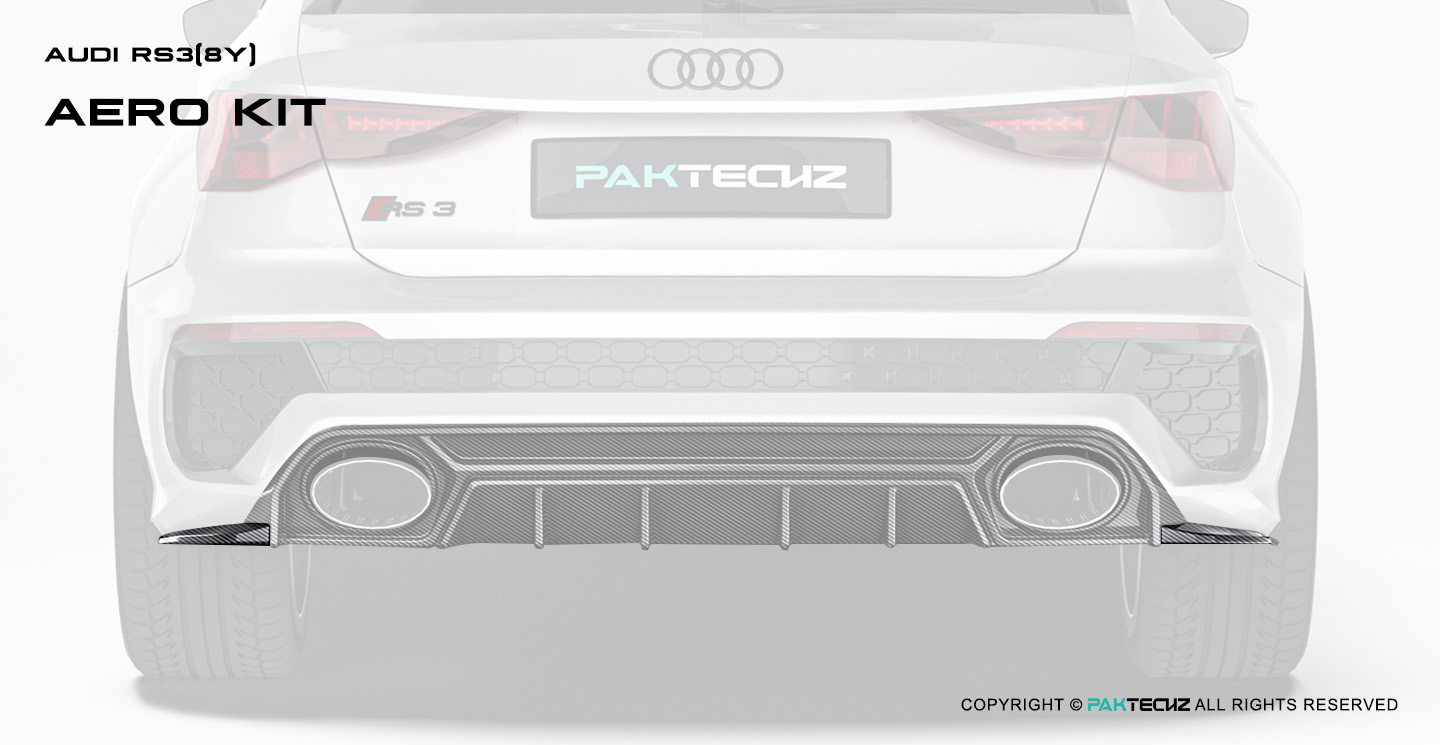 Audi RS3 8Y Paktechz Design Carbon Fiber Rear Canards