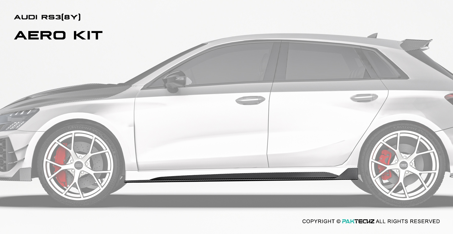 Audi RS3 8Y Paktechz Design Carbon Fiber Side Skirt Ver.2
