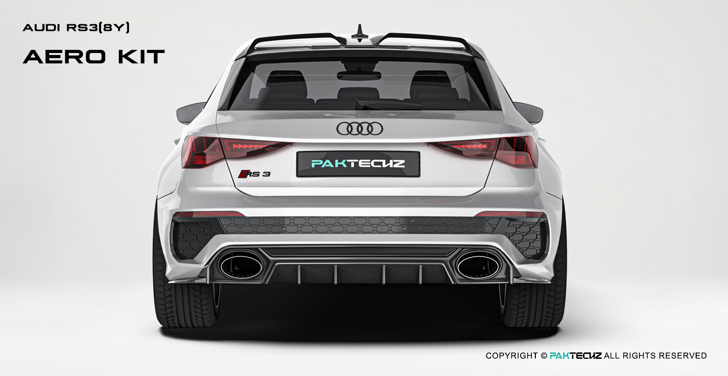Audi RS3 8Y Paktechz Design Carbon Fiber Rear Canards