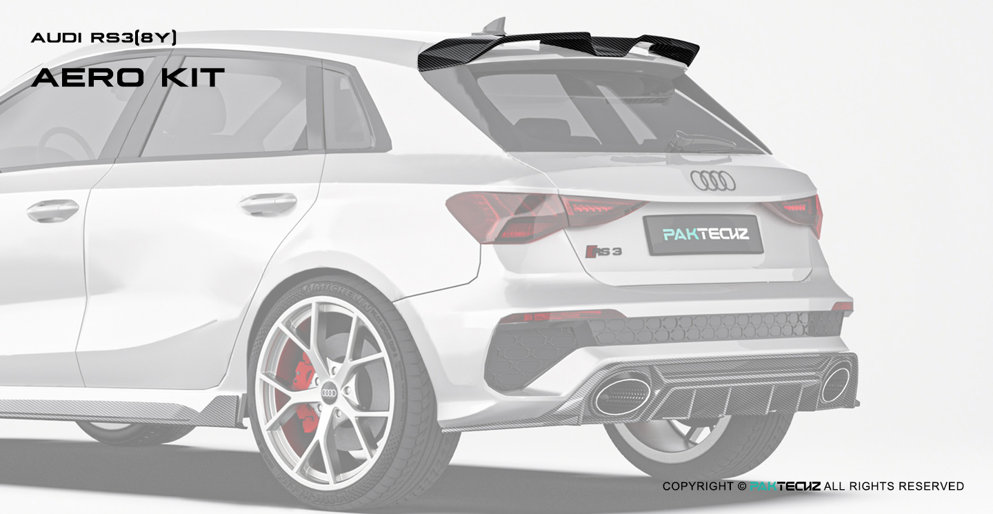 Audi RS3 8Y Paktechz Design Carbon Fiber Roof Spoiler