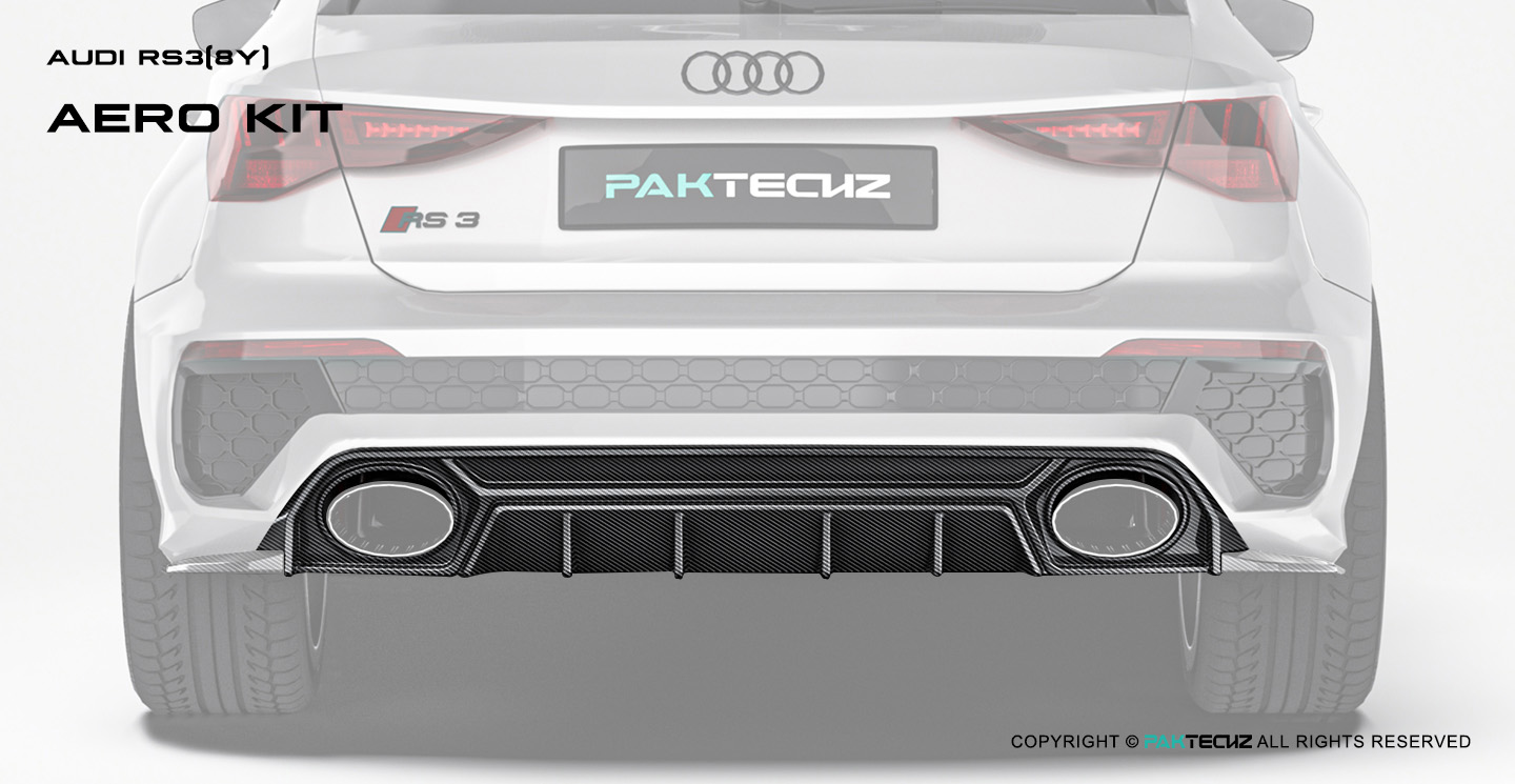 Audi RS3 8Y Paktechz Design Carbon Fiber Rear Diffuser