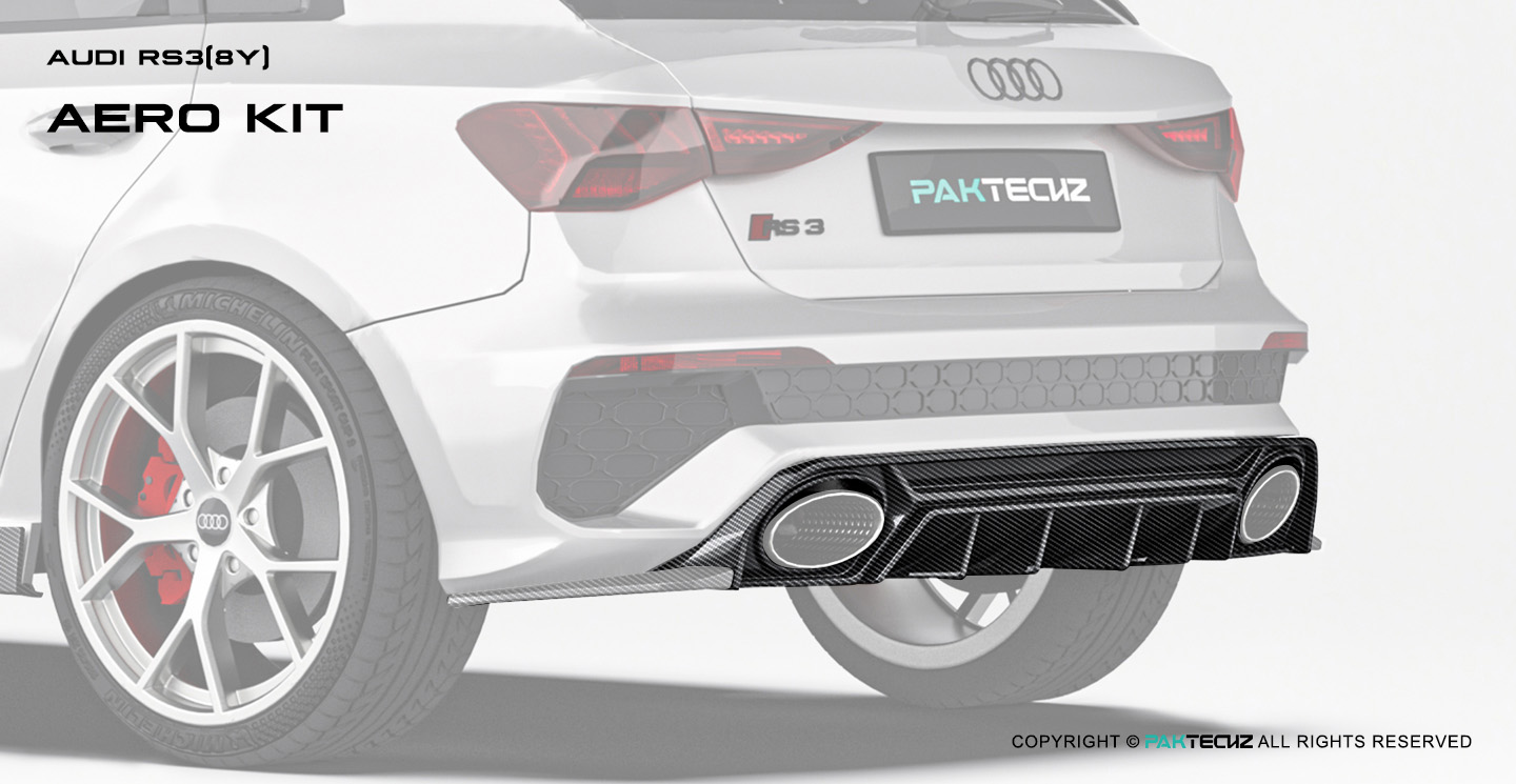Audi RS3 8Y Paktechz Design Carbon Fiber Rear Diffuser