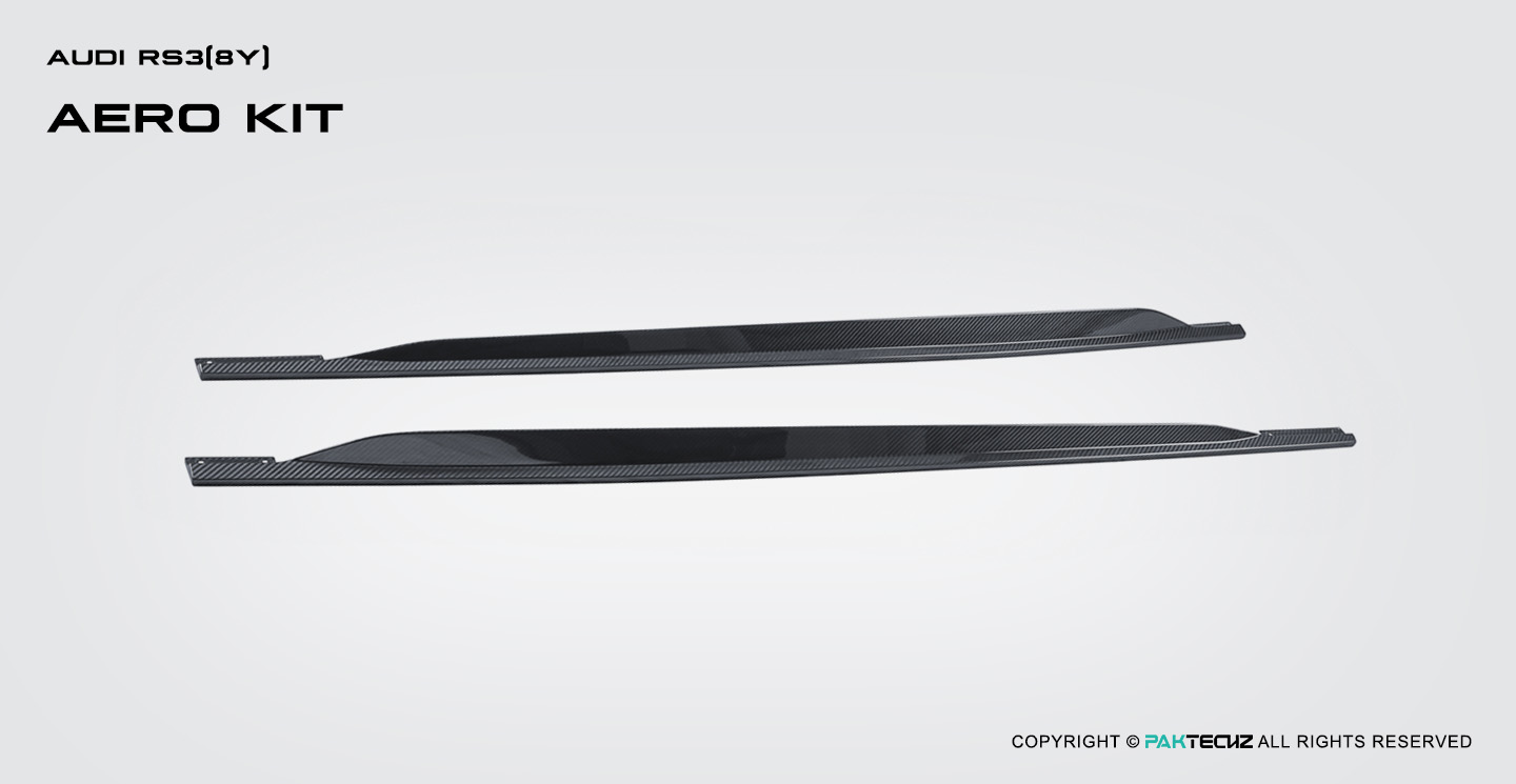 Audi RS3 8Y Paktechz Design Carbon Fiber Side Skirt Ver.1
