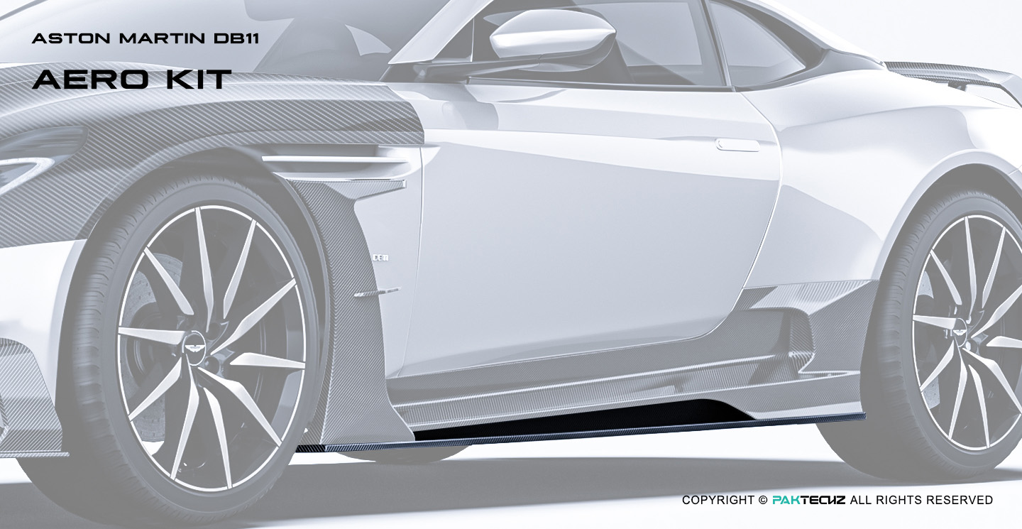 Aston Martin DB11 Paktechz Design Carbon Fiber Side Skirts Trim