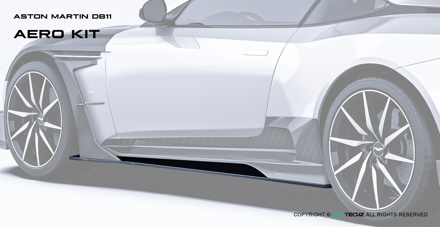 Aston Martin DB11 Paktechz Design Carbon Fiber Side Skirts Trim