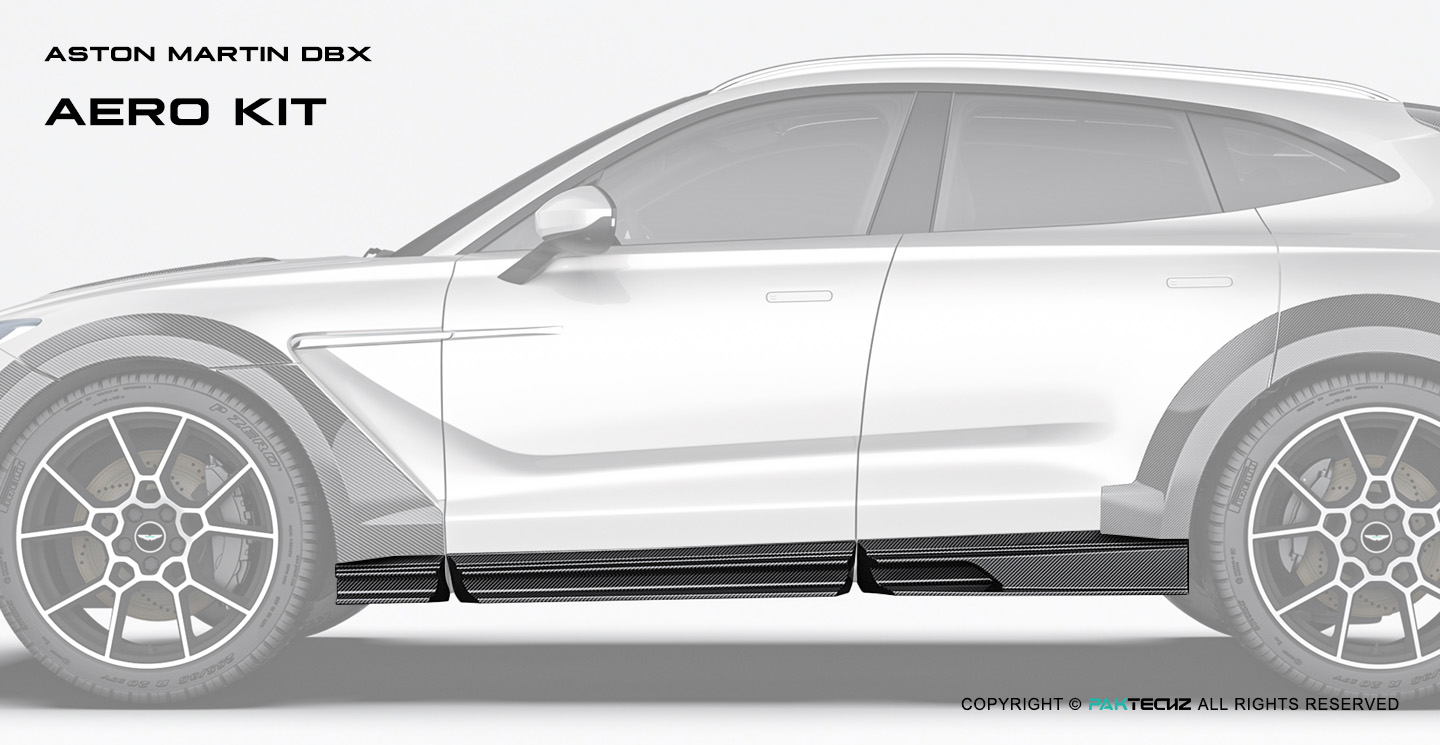 Aston Martin DBX Paktechz Design Carbon Fiber Side Skirts