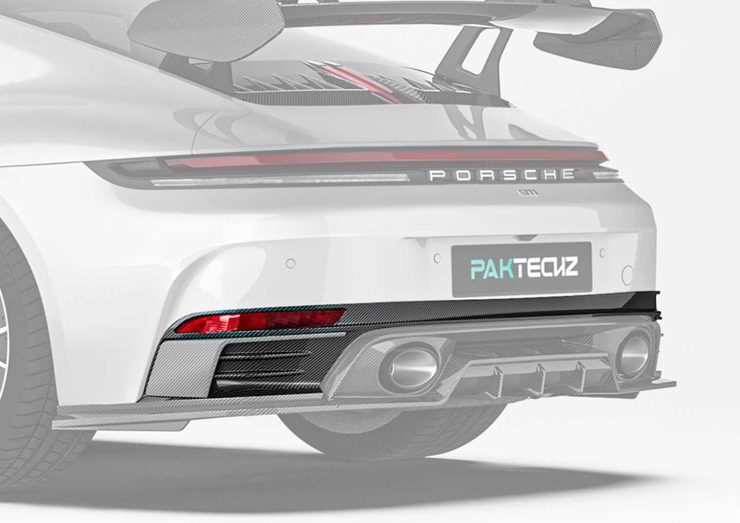 Transform Porsche 992.2 Rear Aerodynamics with Paktechz Carbon Fiber Upper Rear Diffuser