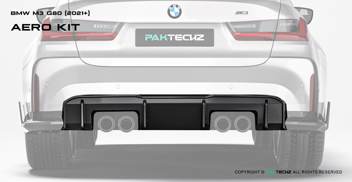 BMW M3 G80 Paktechz Carbon Fiber Rear Diffuser