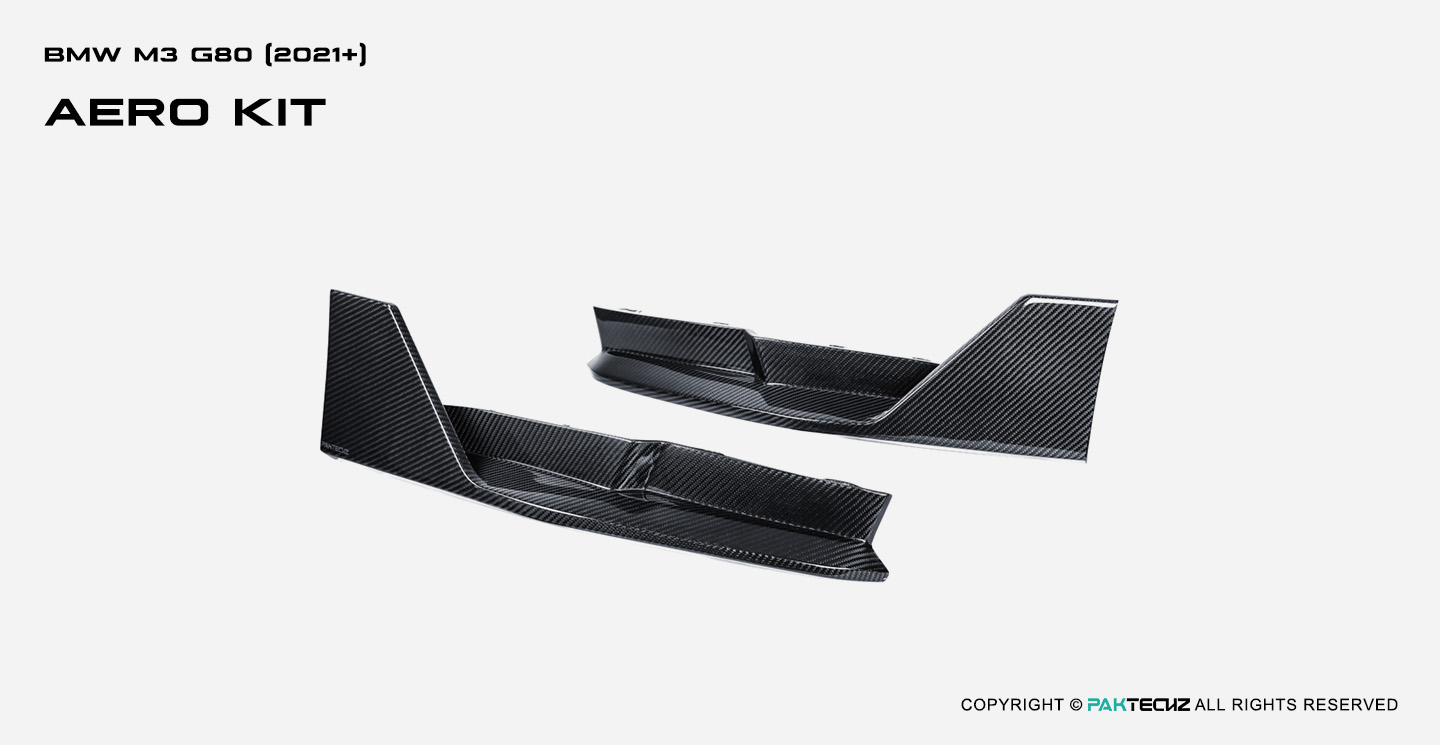 BMW M3 G80 Paktechz Carbon Fiber Rear Side Splitter