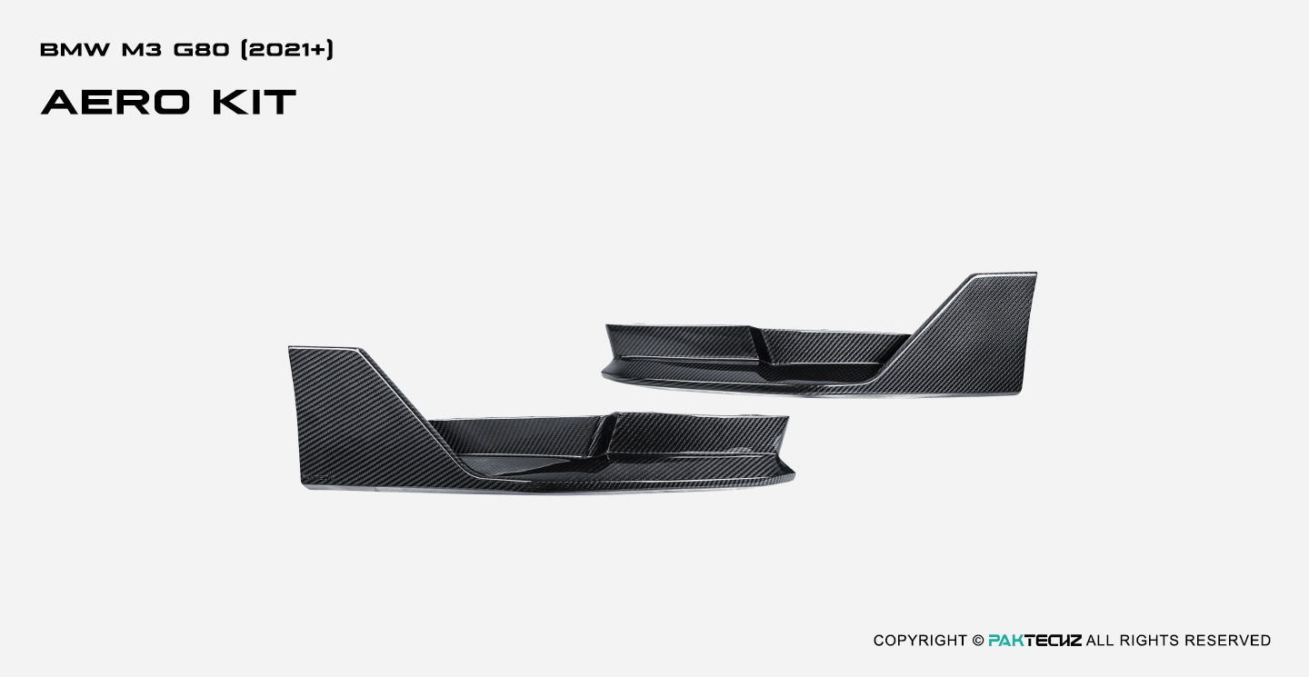 BMW M3 G80 Paktechz Carbon Fiber Rear Side Splitter