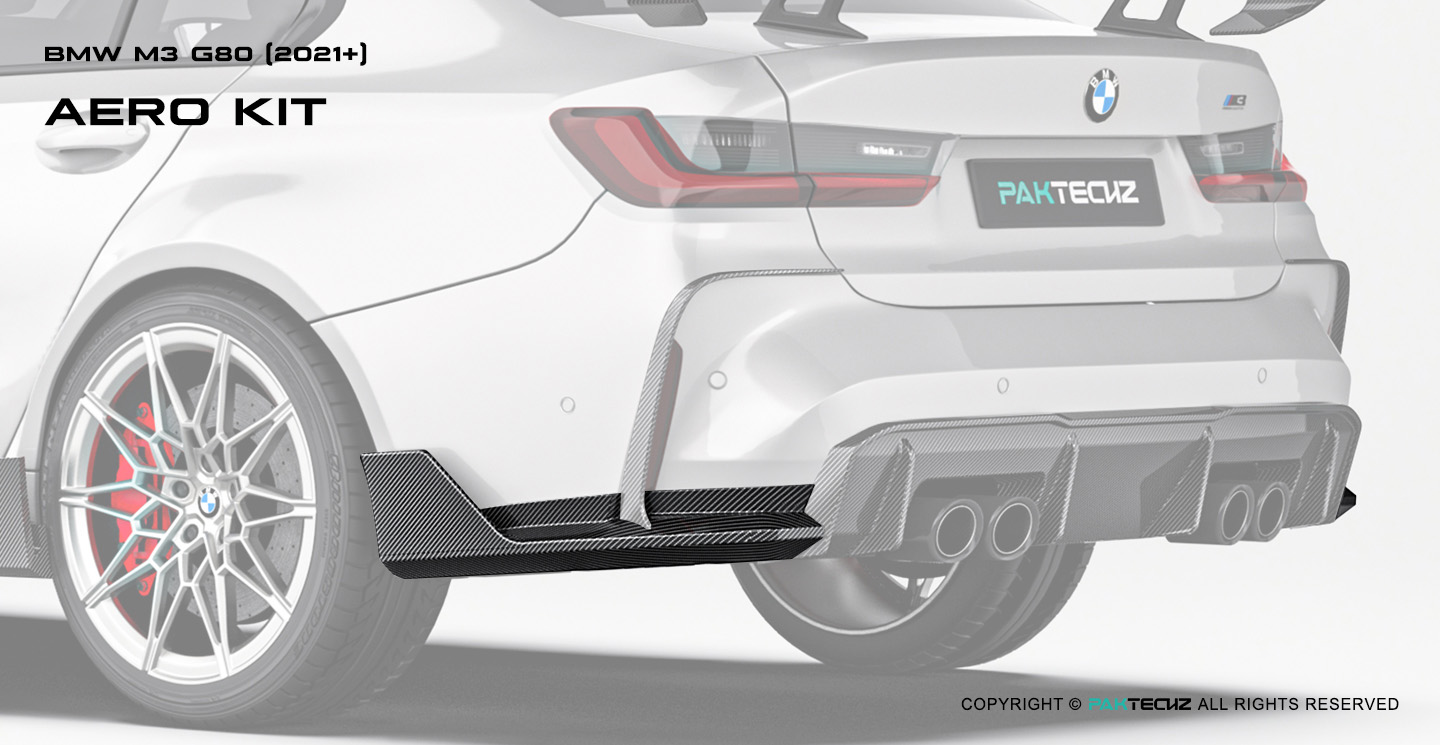 BMW M3 G80 Paktechz Carbon Fiber Rear Side Splitter