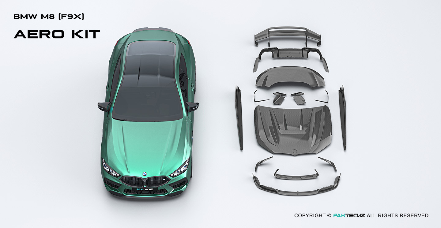 BMW M8 (F91 F92 F93) Paktechz Design Carbon Fiber Front Vent Trim