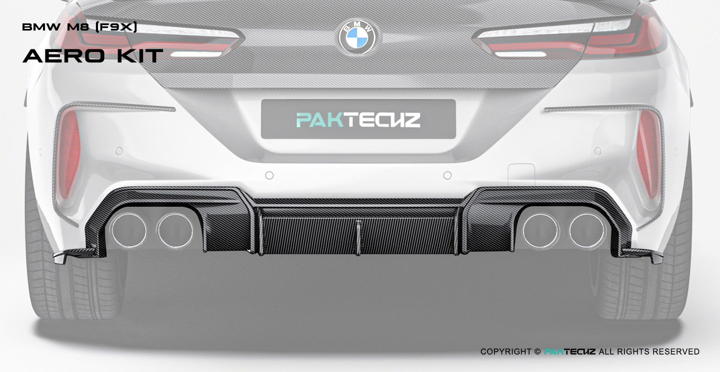 BMW M8 (F91 F92 F93) Paktechz Design Carbon Fiber Rear Diffuser