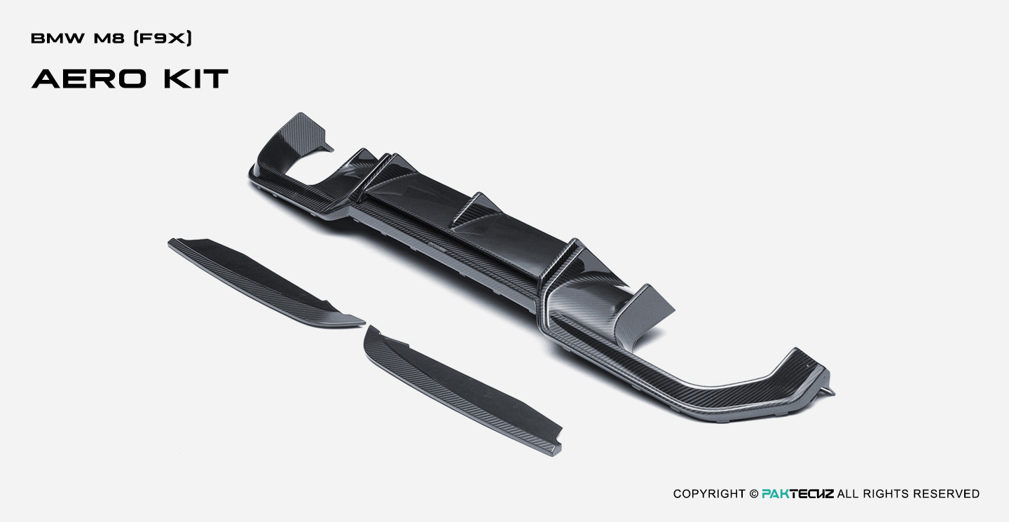 BMW M8 (F91 F92 F93) Paktechz Design Carbon Fiber Rear Diffuser