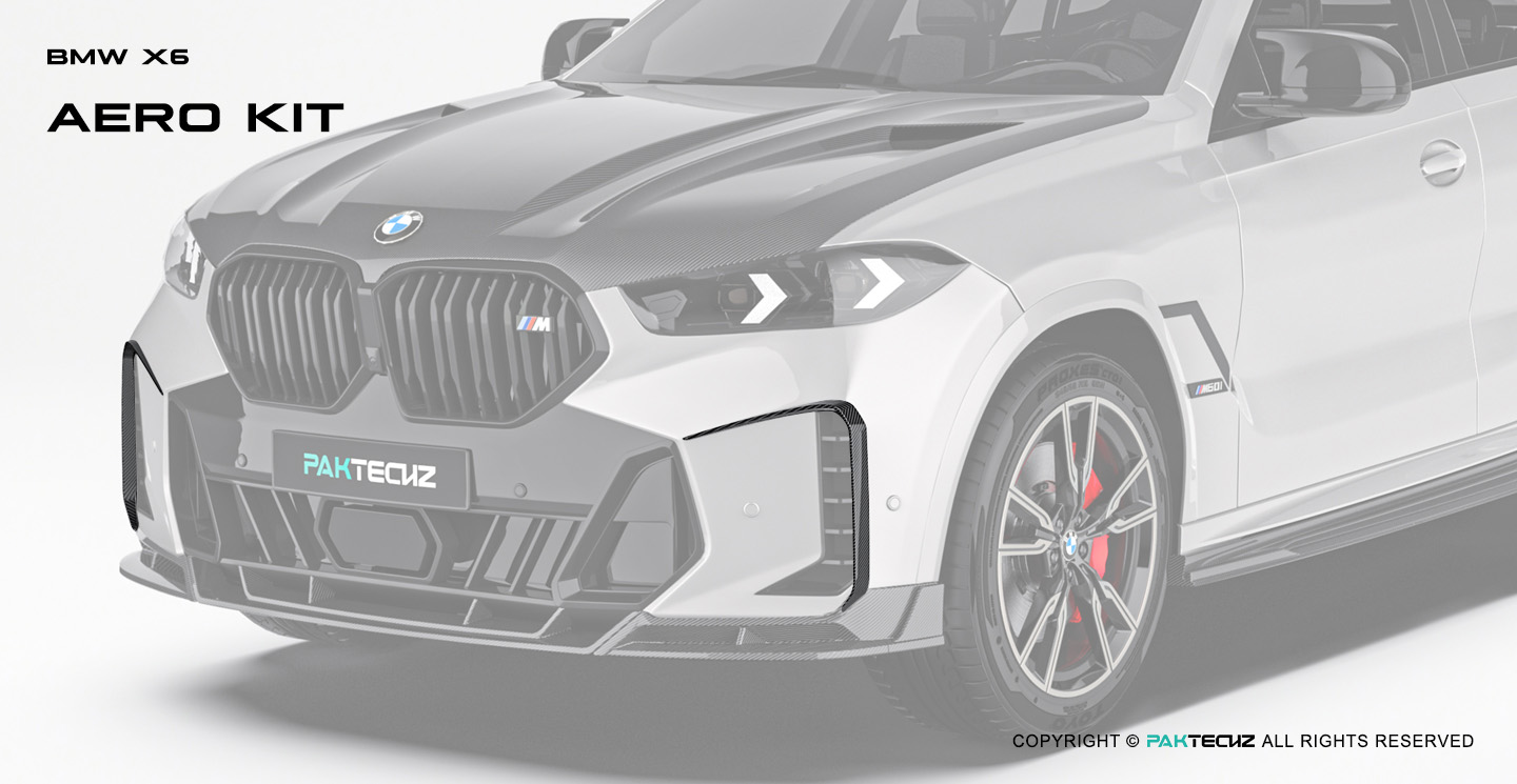BMW X6 G06 LCI Paktechz Design Carbon Fiber Front Canard