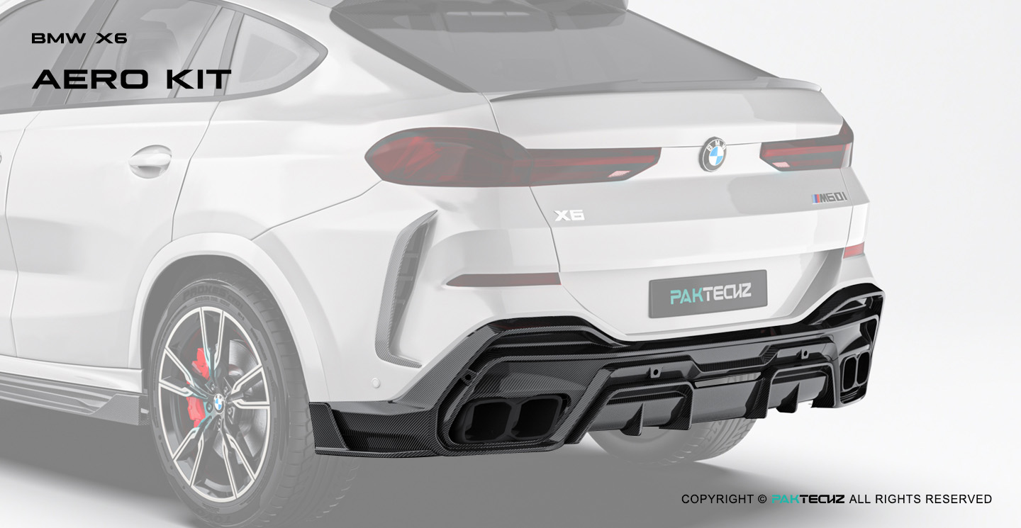BMW X6 G06 Paktechz Design Carbon Fiber Rear Diffuser