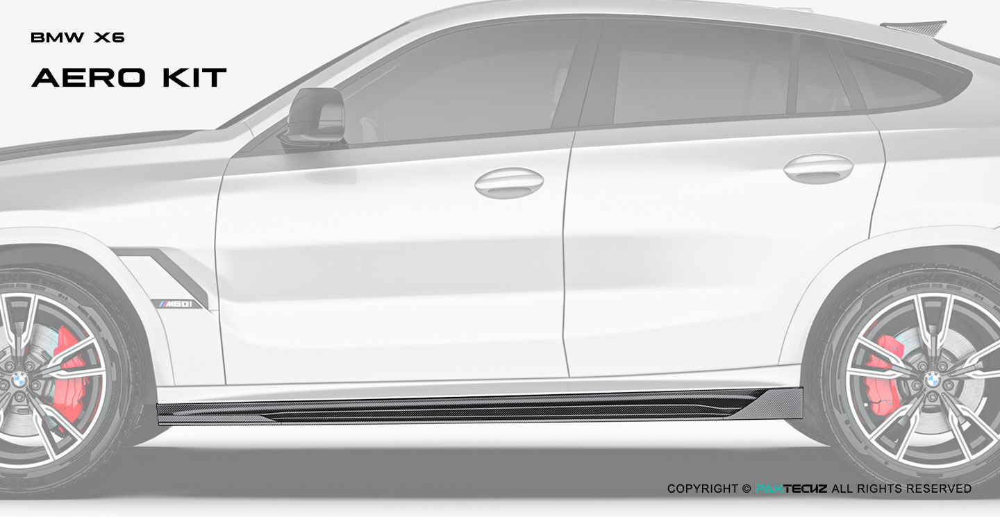 BMW X6 G06 Paktechz Design Carbon Fiber Side Skirt