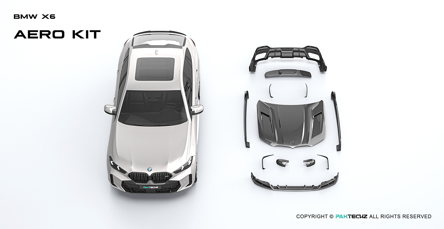 BMW X6 G06 Paktechz Design Carbon Fiber Rear Canard