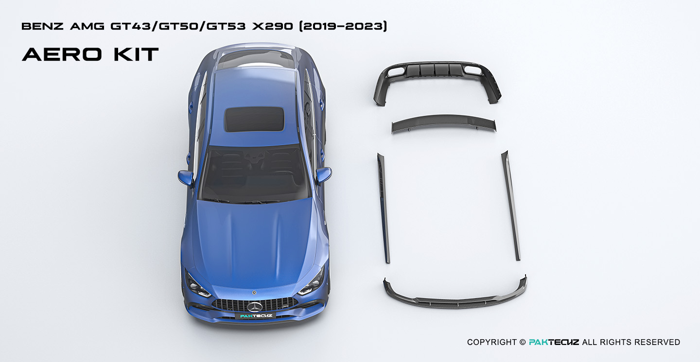 奔驰 AMG GT50 GT53 Paktechz 款碳纤维侧裙