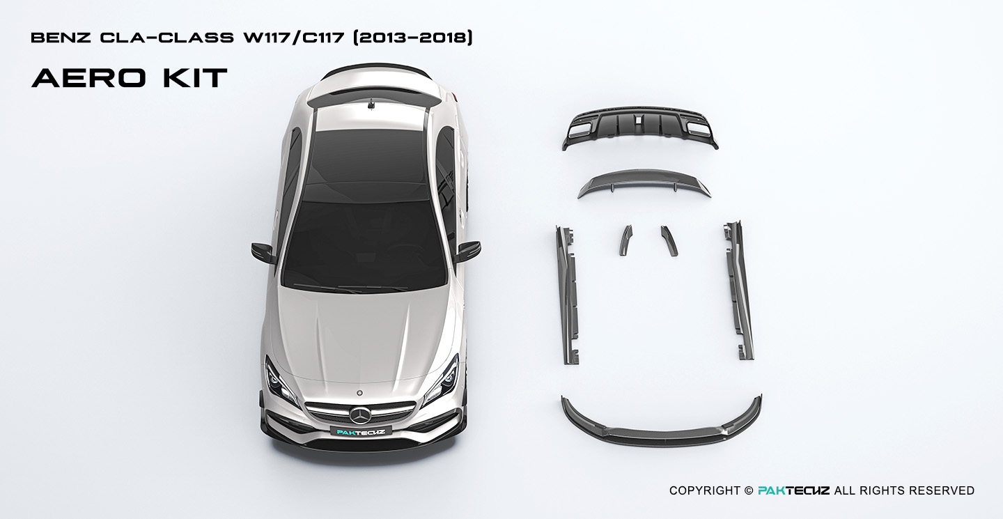奔驰 CLA级 (W117) Paktechz 款碳纤维侧裙