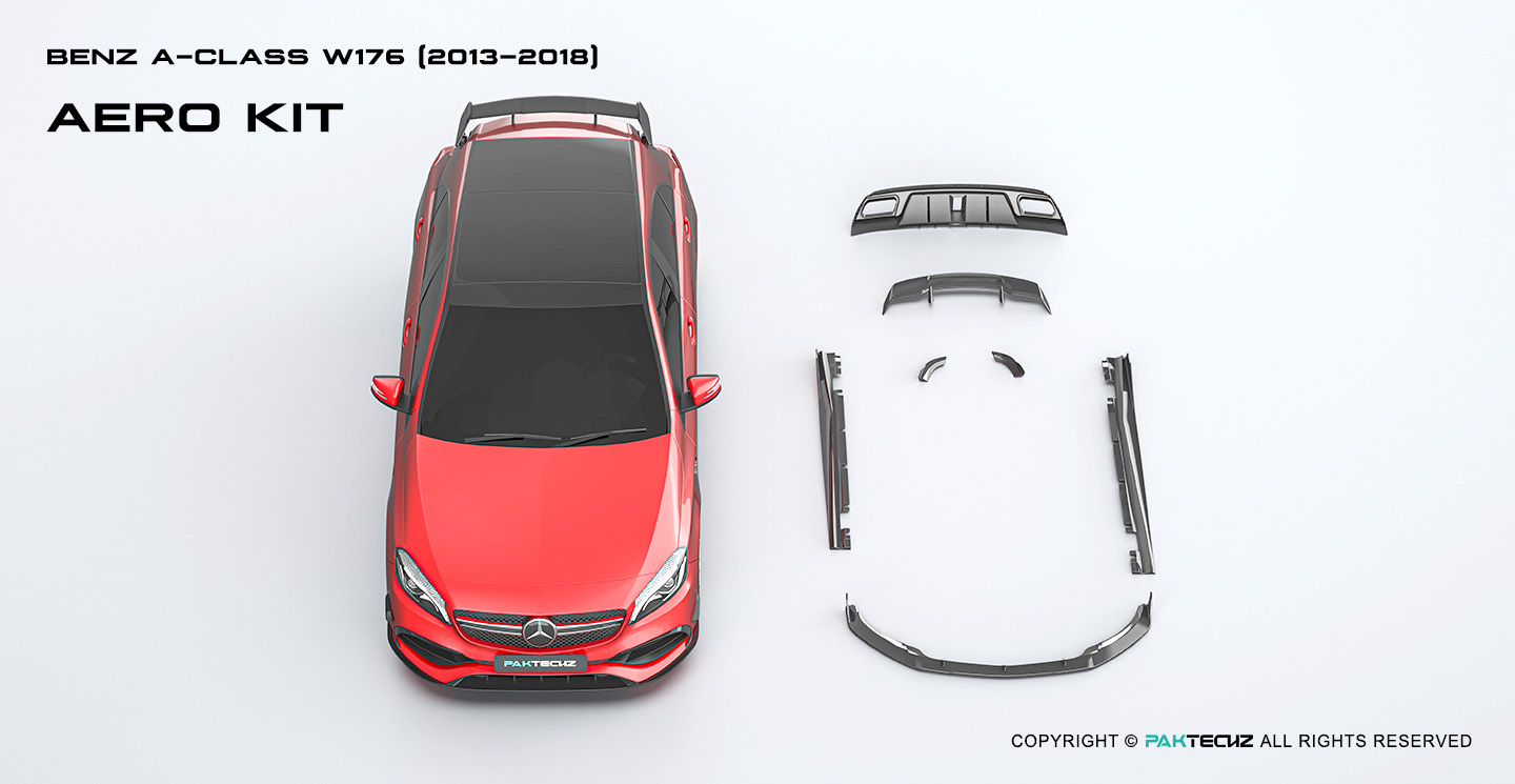 奔驰 A级 (W176) Paktechz 款碳纤维后唇