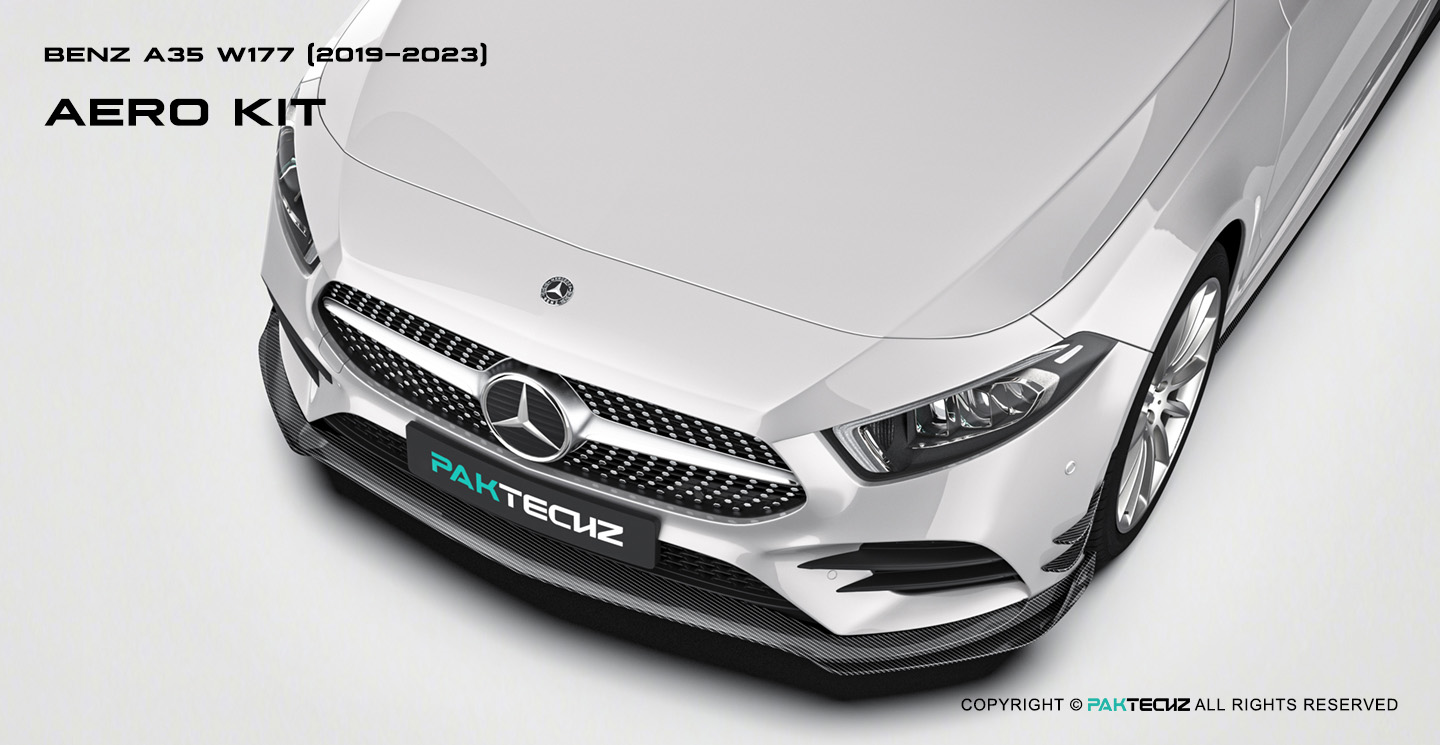 Mercedes Benz A35 W177 Carbon Fiber Front Corner Splitter