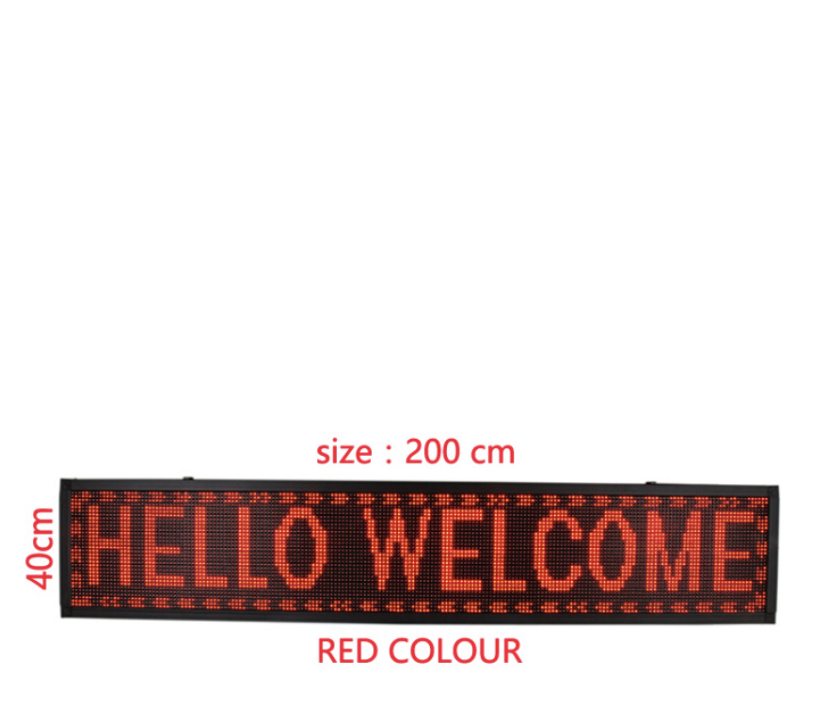 Letrero Led Programable P10 rojo 200cmX40cm