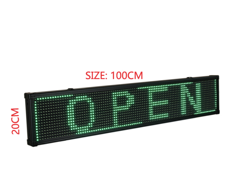 Letrero Led Programable P10 verde 100cmX20cm