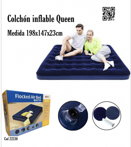 Colchón inflable doble para exteriores, cama de aire plegable para el hogar.